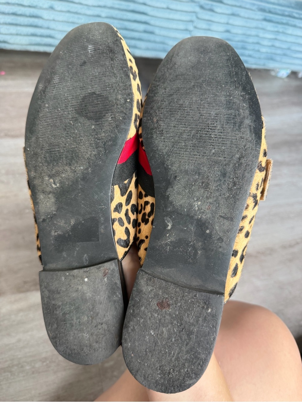 Steve Madden Leopard Print Mules with Red & Black Straps - Picture 4 of 5